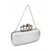 Evening Bag - Skull & Stone Knuckle Clutch Bags - Silver - BG-EHP7017SV